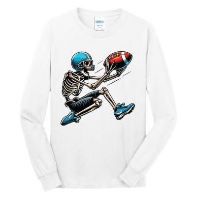 American Football Skeleton Halloween Boy Football Fan Tall Long Sleeve T-Shirt