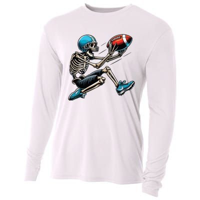 American Football Skeleton Halloween Boy Football Fan Cooling Performance Long Sleeve Crew