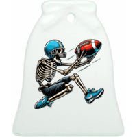 American Football Skeleton Halloween Boy Football Fan Ceramic Bell Ornament