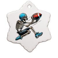 American Football Skeleton Halloween Boy Football Fan Ceramic Star Ornament