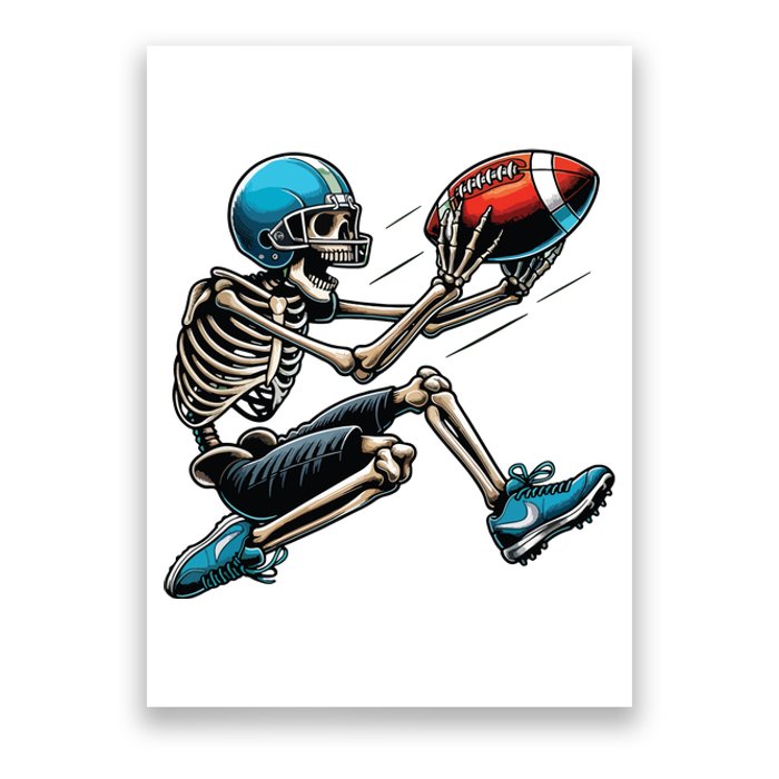 American Football Skeleton Halloween Boy Football Fan Poster