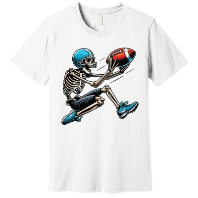 American Football Skeleton Halloween Boy Football Fan Premium T-Shirt