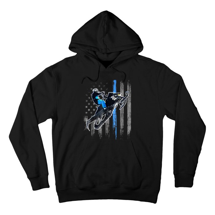 American Flag Snowmobile Shirt Men Snowmobile Riding Gift Hoodie