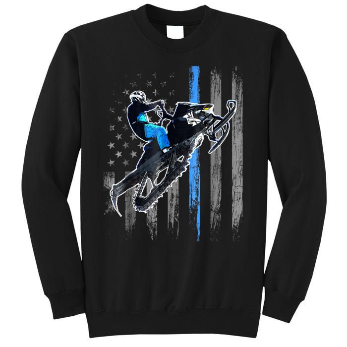 American Flag Snowmobile Shirt Men Snowmobile Riding Gift Sweatshirt