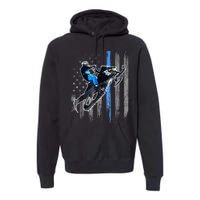 American Flag Snowmobile Shirt Men Snowmobile Riding Gift Premium Hoodie