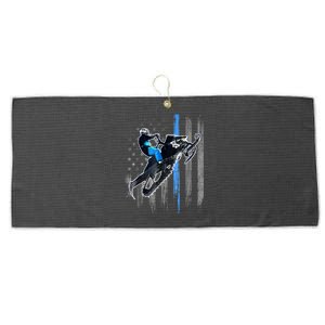 American Flag Snowmobile Shirt Men Snowmobile Riding Gift Large Microfiber Waffle Golf Towel