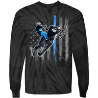 American Flag Snowmobile Shirt Men Snowmobile Riding Gift Tie-Dye Long Sleeve Shirt