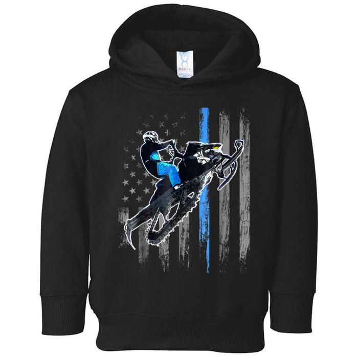 American Flag Snowmobile Shirt Men Snowmobile Riding Gift Toddler Hoodie