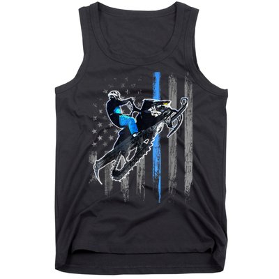 American Flag Snowmobile Shirt Men Snowmobile Riding Gift Tank Top