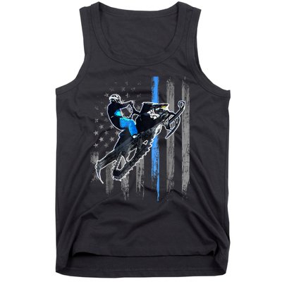 American Flag Snowmobile Shirt Men Snowmobile Riding Gift Tank Top