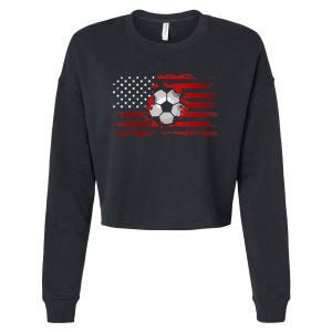 American Flag Soccer Soccer Cropped Pullover Crew