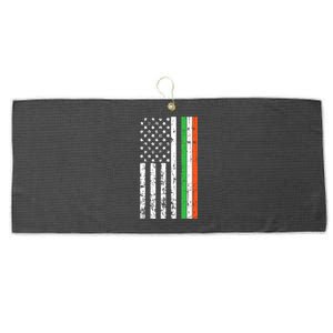 American Flag St Patricks Day Cool Ireland Clover Irish Gift Large Microfiber Waffle Golf Towel