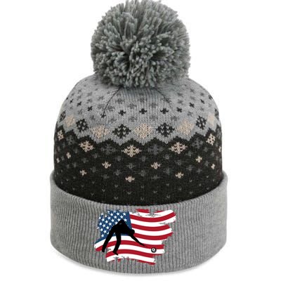 American Flag Snooker Billiards Lover Retro Billiards Dad Gift For Father's Day The Baniff Cuffed Pom Beanie