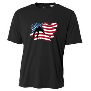 American Flag Snooker Billiards Lover Retro Billiards Dad Gift For Father's Day Cooling Performance Crew T-Shirt