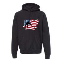 American Flag Snooker Billiards Lover Retro Billiards Dad Gift For Father's Day Premium Hoodie