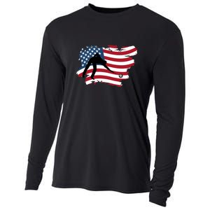 American Flag Snooker Billiards Lover Retro Billiards Dad Gift For Father's Day Cooling Performance Long Sleeve Crew