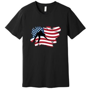 American Flag Snooker Billiards Lover Retro Billiards Dad Gift For Father's Day Premium T-Shirt