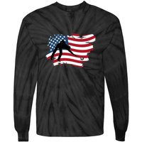 American Flag Snooker Billiards Lover Retro Billiards Dad Gift For Father's Day Tie-Dye Long Sleeve Shirt