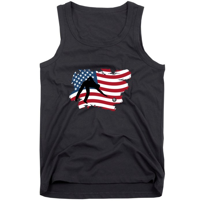 American Flag Snooker Billiards Lover Retro Billiards Dad Gift For Father's Day Tank Top