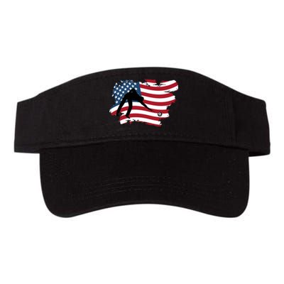 American Flag Snooker Billiards Lover Retro Billiards Dad Gift For Father's Day Valucap Bio-Washed Visor