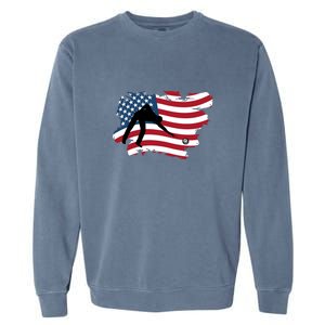 American Flag Snooker Billiards Lover Retro Billiards Dad Gift For Father's Day Garment-Dyed Sweatshirt