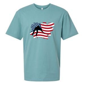 American Flag Snooker Billiards Lover Retro Billiards Dad Gift For Father's Day Sueded Cloud Jersey T-Shirt