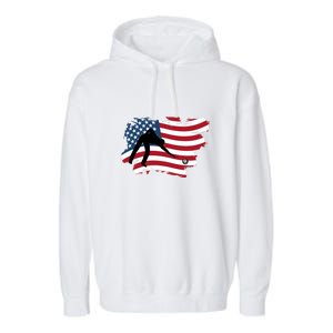 American Flag Snooker Billiards Lover Retro Billiards Dad Gift For Father's Day Garment-Dyed Fleece Hoodie