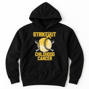 American Flag Strikeout Childhood Cancer Baseball Hoodie