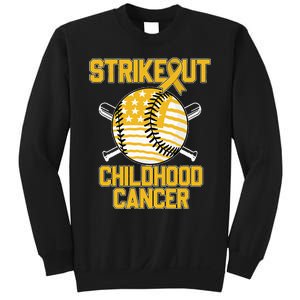 American Flag Strikeout Childhood Cancer Baseball Sweatshirt