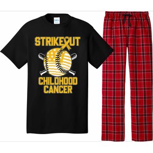 American Flag Strikeout Childhood Cancer Baseball Pajama Set