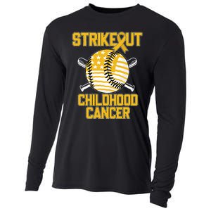 American Flag Strikeout Childhood Cancer Baseball Cooling Performance Long Sleeve Crew