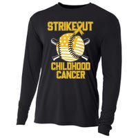 American Flag Strikeout Childhood Cancer Baseball Cooling Performance Long Sleeve Crew