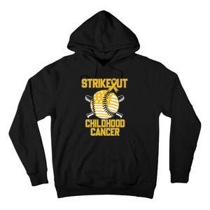 American Flag Strikeout Childhood Cancer Baseball Tall Hoodie