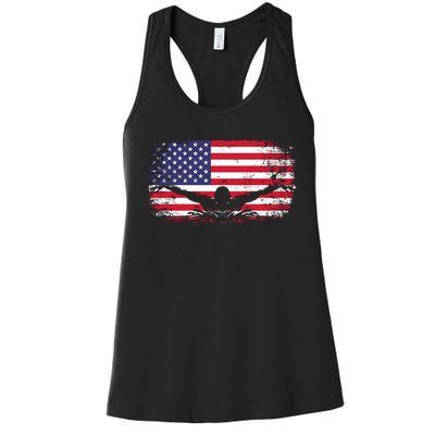 American Flag Swimming USA Women's Racerback Tank