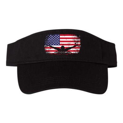 American Flag Swimming USA Valucap Bio-Washed Visor