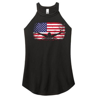 American Flag Swimming USA Women’s Perfect Tri Rocker Tank