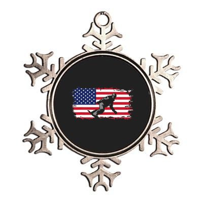 American Flag Snowboard Snowboarding Snowboard  Metallic Star Ornament