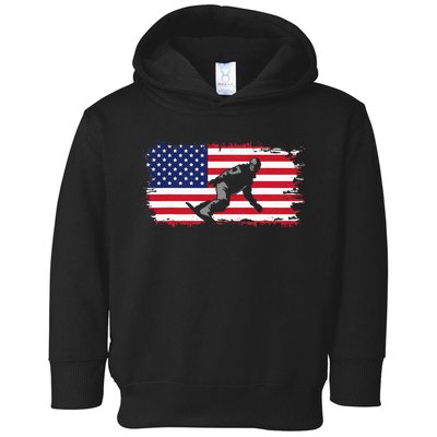 American Flag Snowboard Snowboarding Snowboard  Toddler Hoodie