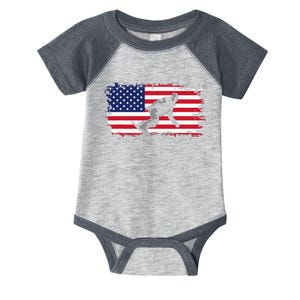 American Flag Snowboard Snowboarding Snowboard  Infant Baby Jersey Bodysuit