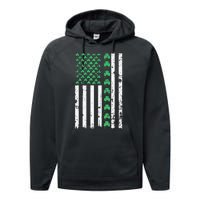 American Flag St Patricks Day Vintage Irish Lucky Performance Fleece Hoodie