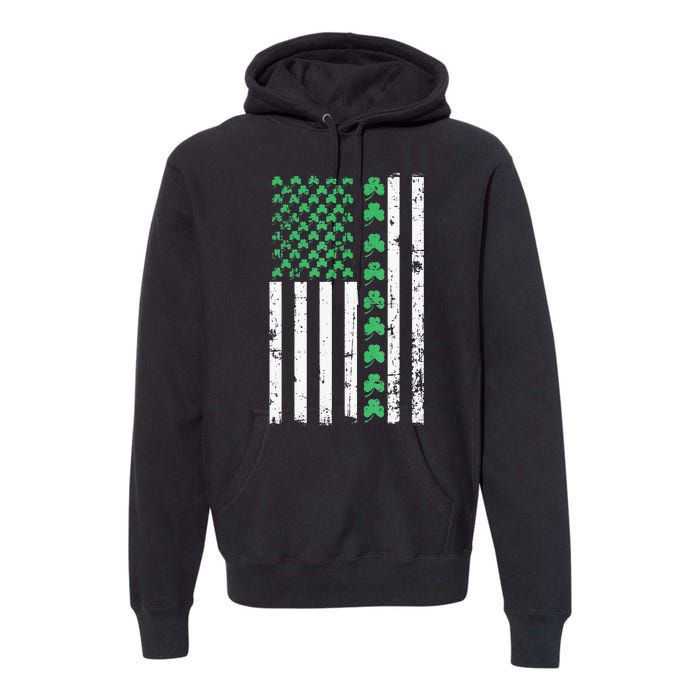 American Flag St Patricks Day Vintage Irish Lucky Premium Hoodie