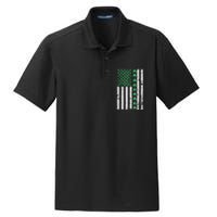 American Flag St Patricks Day Vintage Irish Lucky Dry Zone Grid Polo