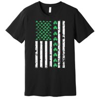 American Flag St Patricks Day Vintage Irish Lucky Premium T-Shirt