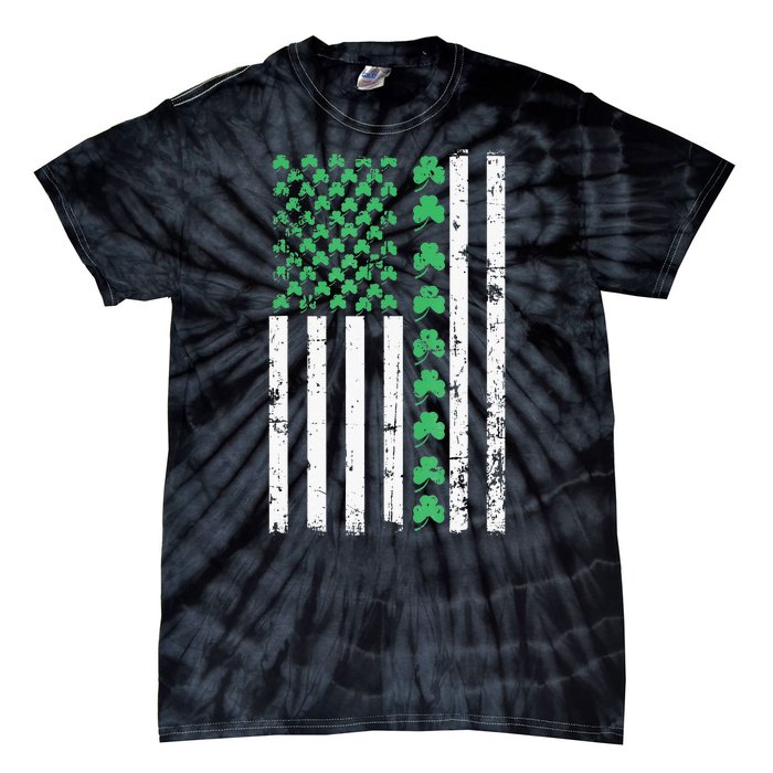 American Flag St Patricks Day Vintage Irish Lucky Tie-Dye T-Shirt