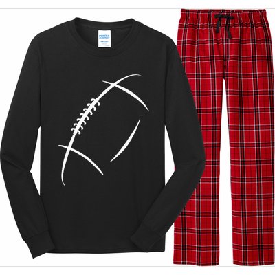 American Football Silhouette Football Long Sleeve Pajama Set