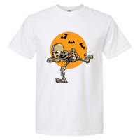 American Football Skeleton Halloween Boy Football Fan Garment-Dyed Heavyweight T-Shirt