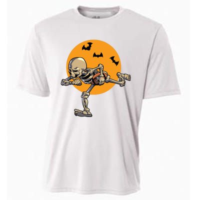 American Football Skeleton Halloween Boy Football Fan Cooling Performance Crew T-Shirt