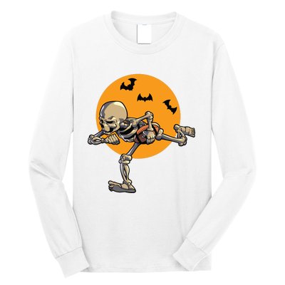 American Football Skeleton Halloween Boy Football Fan Long Sleeve Shirt