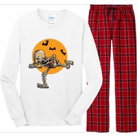 American Football Skeleton Halloween Boy Football Fan Long Sleeve Pajama Set