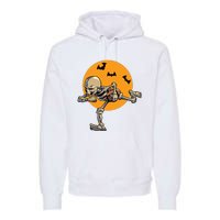 American Football Skeleton Halloween Boy Football Fan Premium Hoodie